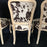 Set of Three French Louis XV Style Cerused Side Chairs with Faux Hide upholstery
