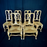 Set of Six French Rush Seat Dining Chairs in Cerused Walnut Louis XV Style