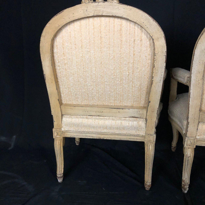 Pair of Louis XIV Neoclassical Style Cream Painted French Bergere Arm — The  Art of Antiquing