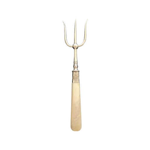 British Silver and Mother of Pearl Bread Fork or Serving Fork