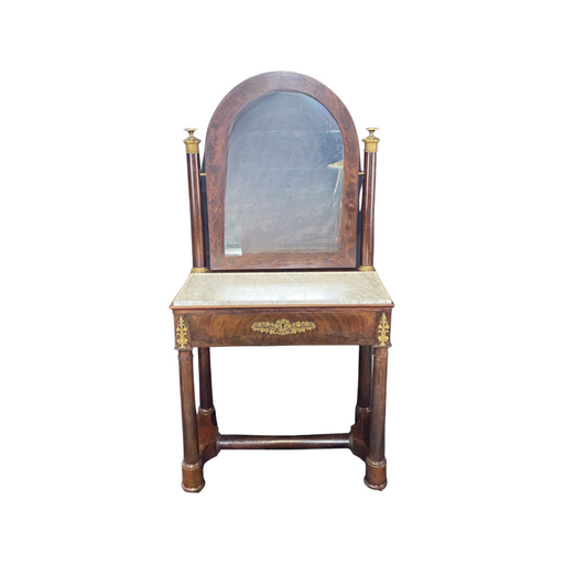 French Empire Period Dressing Table with Marble Top - Front View - For Sale
