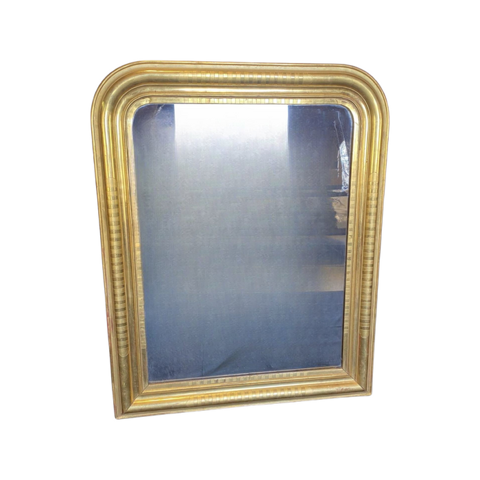 19th Century Gold Gilt Louis Philippe Mirror with Arch Top