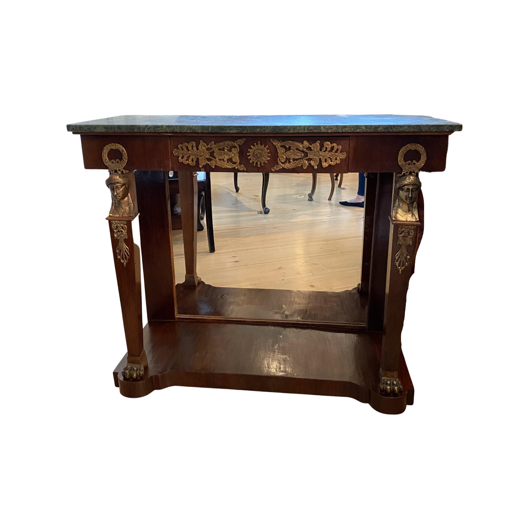 French Marble Top Neoclassical Console Table — The Art of Antiquing