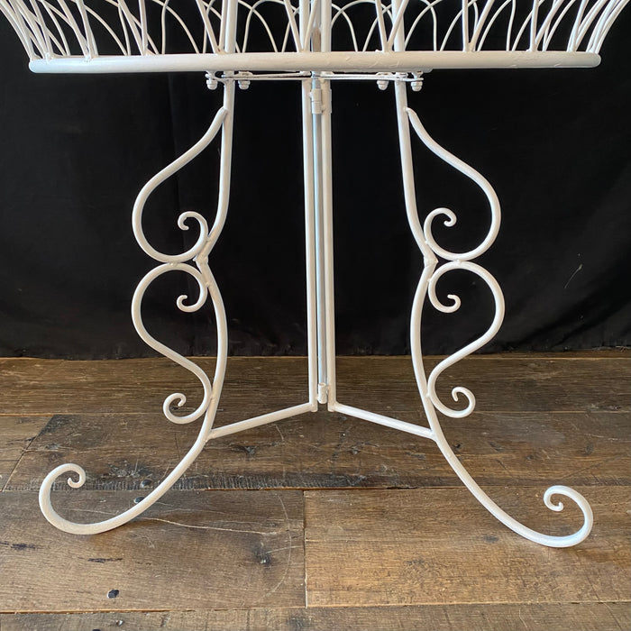 French Round Three-Tier Iron Wire Plant Stand