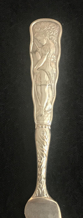 Silver British knife with detailed handle 