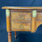 French Louis XVI Inlaid Burled Walnut Desk with Embossed Leather Top and Original Key