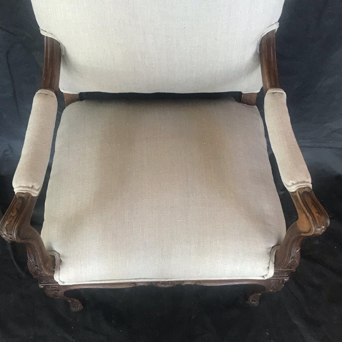 Antique French Carved Chair - Seat Cushion View - For Sale 