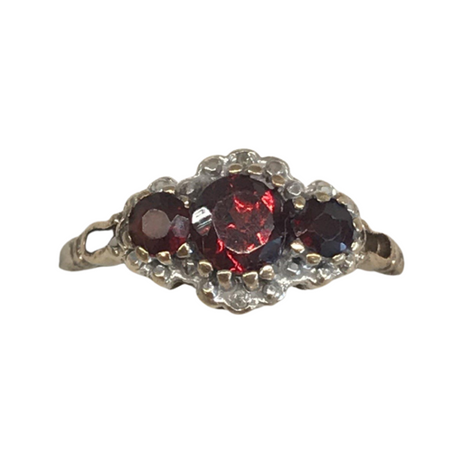 Vintage garnet and diamond engagement ring 