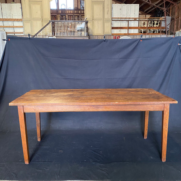 19th Century French Country Farmhouse Dining Table - Back View - For Sale