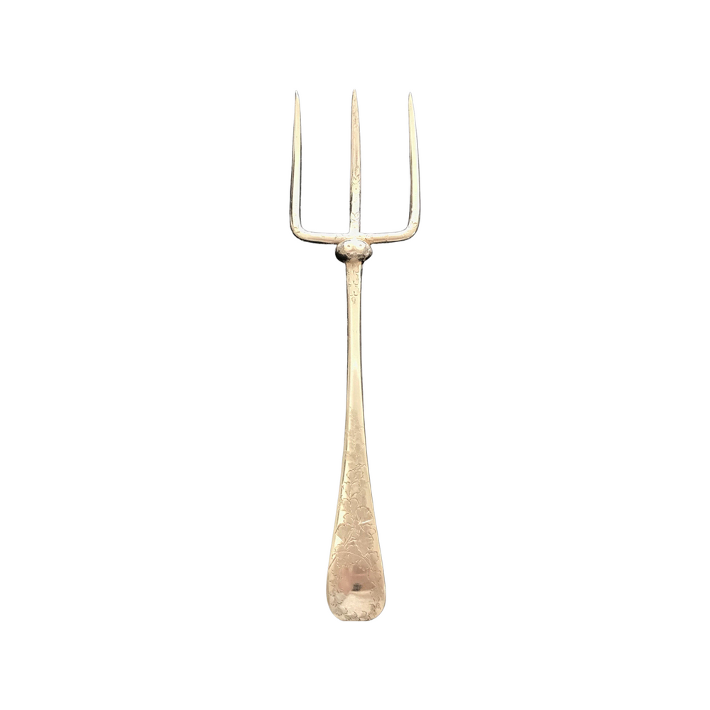 Antique British Silver Bread Fork or Serving Fork or Hors D'oeuvres Fork