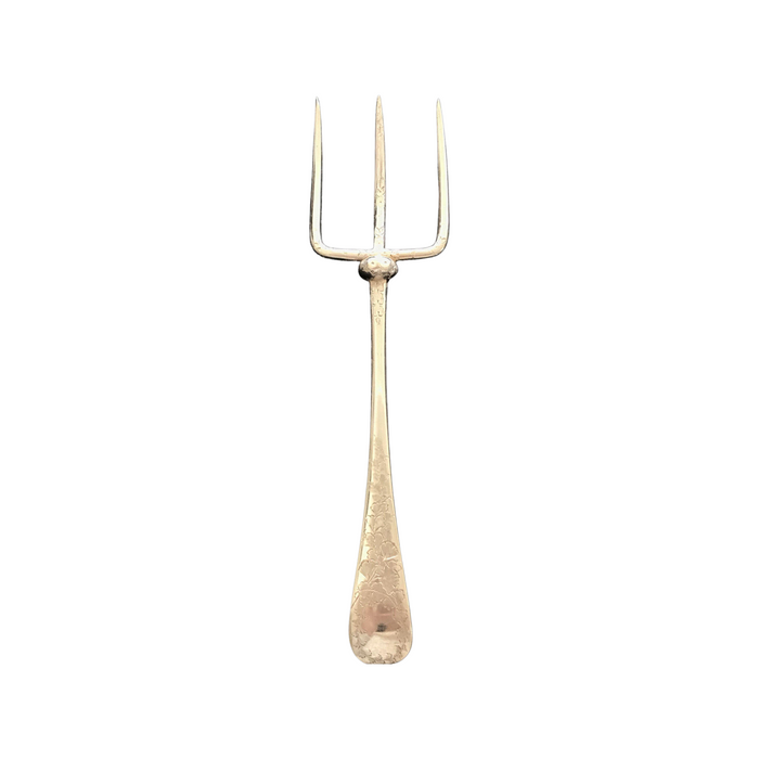 Antique British Silver Bread Fork or Serving Fork or Hors D'oeuvres Fork