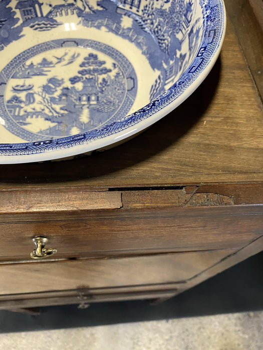 British Antique Nightstand - Detail Wood View - For Sale