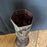 French Art Nouveau Pate De Verre Set of Pewter and Glass Paste Jeweled Pair of Vases and a  Bowl