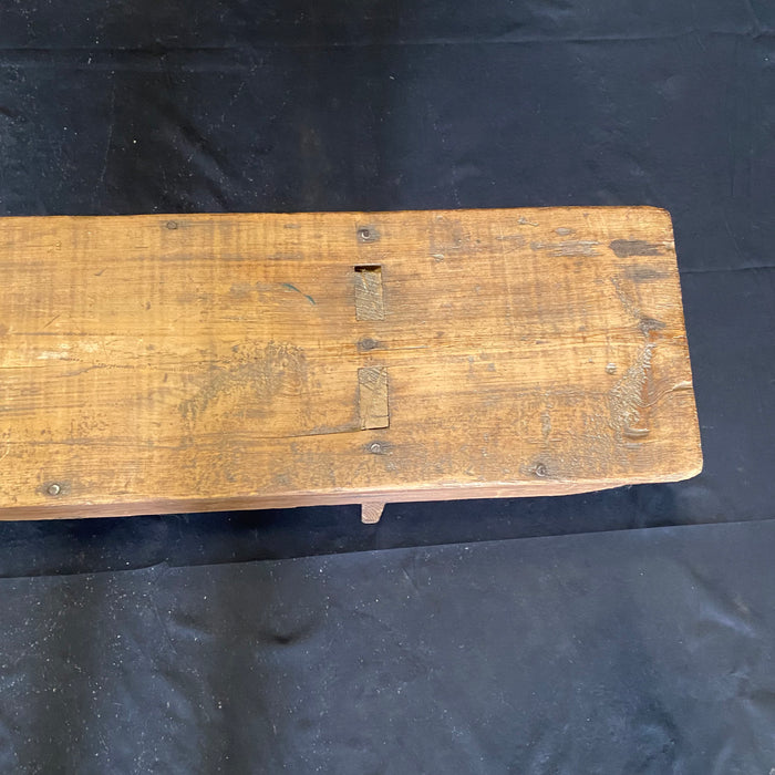 Antique Pine Bench - Top Detail View - For Sale