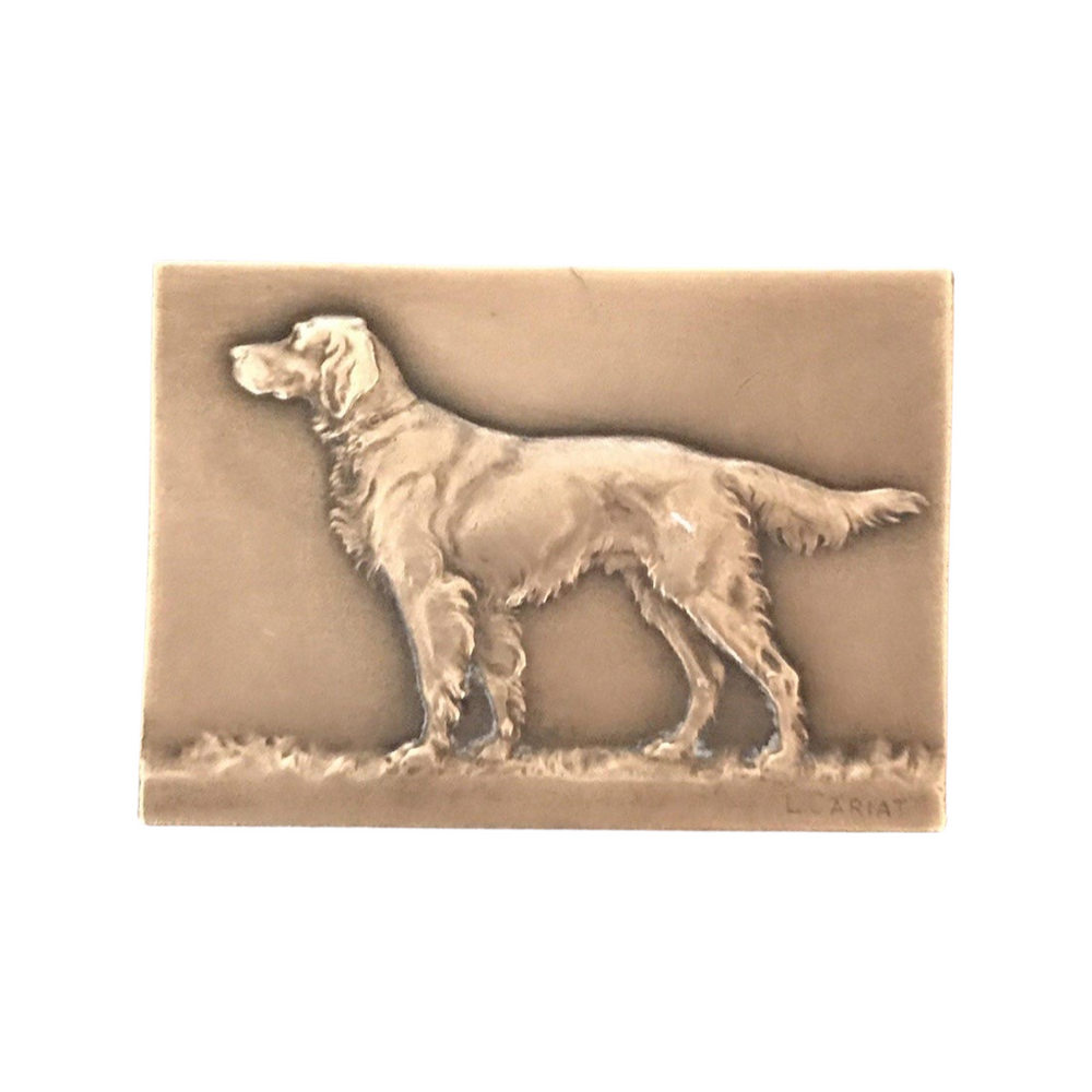 Signed French Dog Medal: Bronze showing a Setter/Retreiver