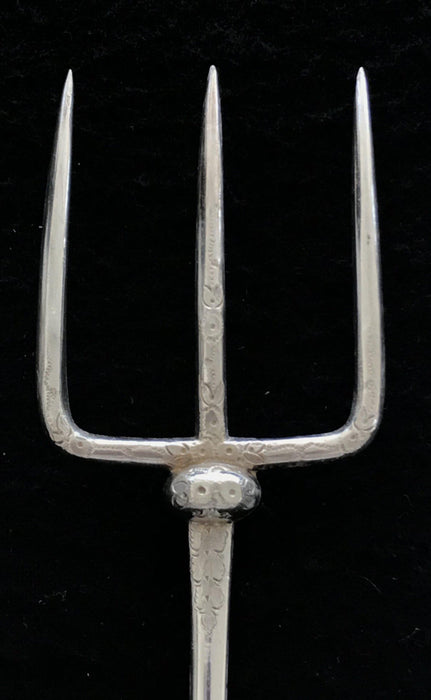 Antique British Silver Bread Fork or Serving Fork or Hors D'oeuvres Fork