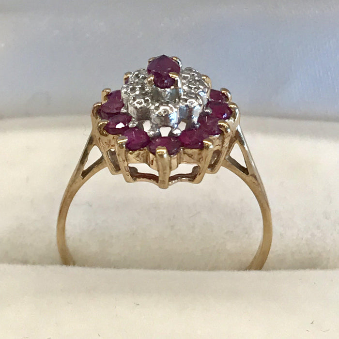 English Diamond and Ruby Ring — The Art of Antiquing