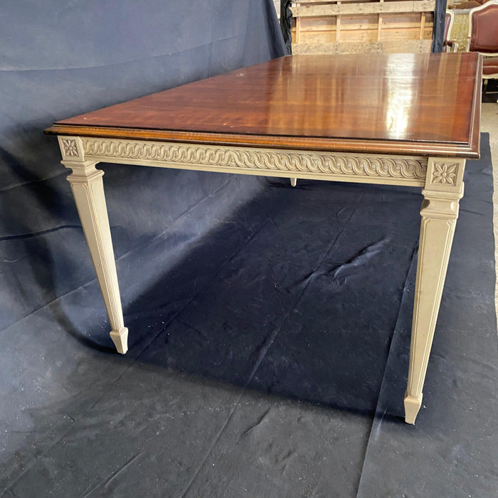 French Neoclassical Style Rectangular Dining Table with Two Leaves