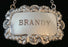 Antique silver liquor brandy label 