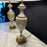 Pair Neoclassical White and Gold Lamps