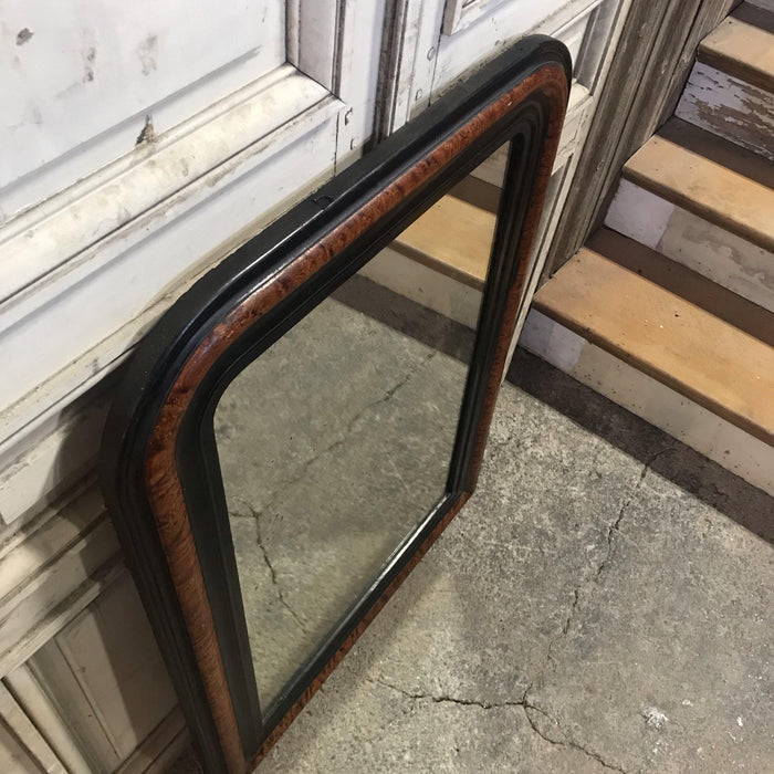 Antique faux painted wood and ebony mirror 