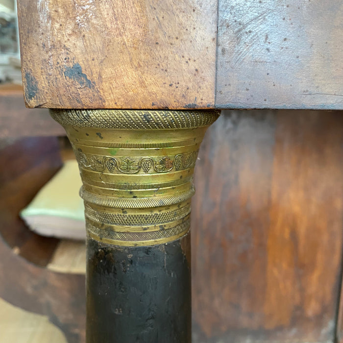 Antique French Directoire Table - Brass Detail View - For Sale