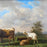 French Realist Oil on Canvas Cow, Goat Livestock Pastoral Painting Unsigned, circa 1880
