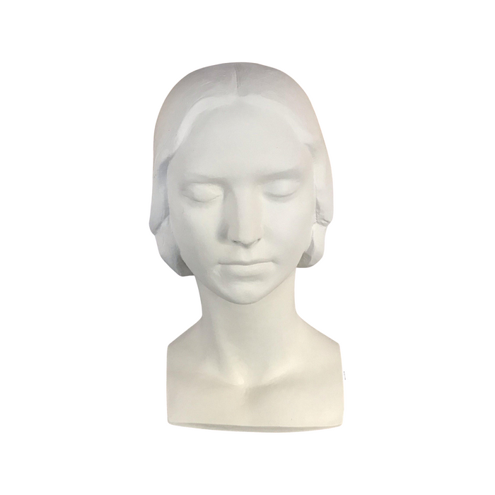 Antique white female bust sculpture 