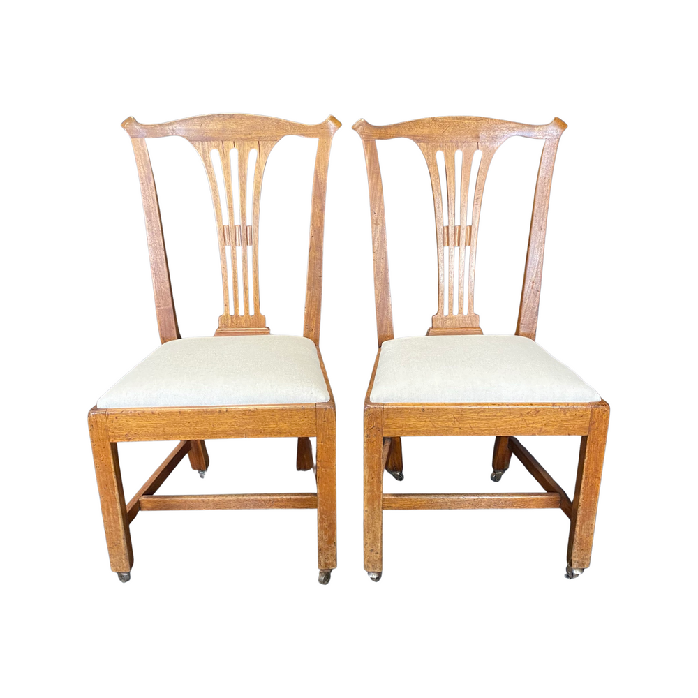 Fine Pair of British Georgian Style Dining or Side Chairs