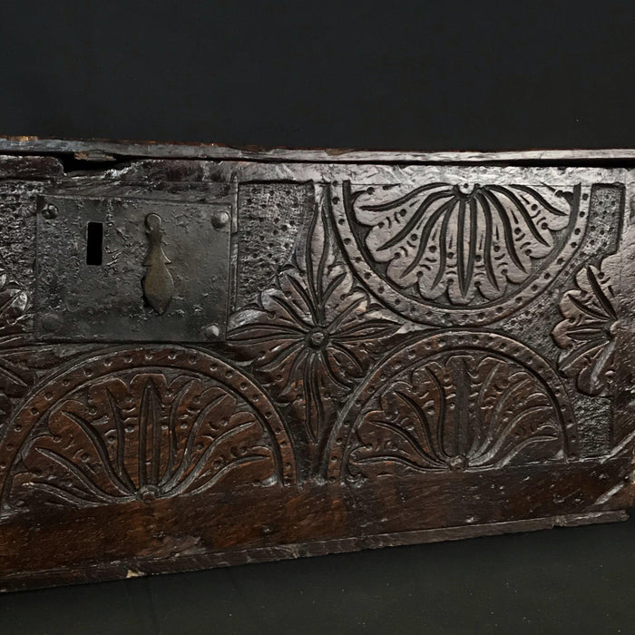 Antique wooden carved bible box