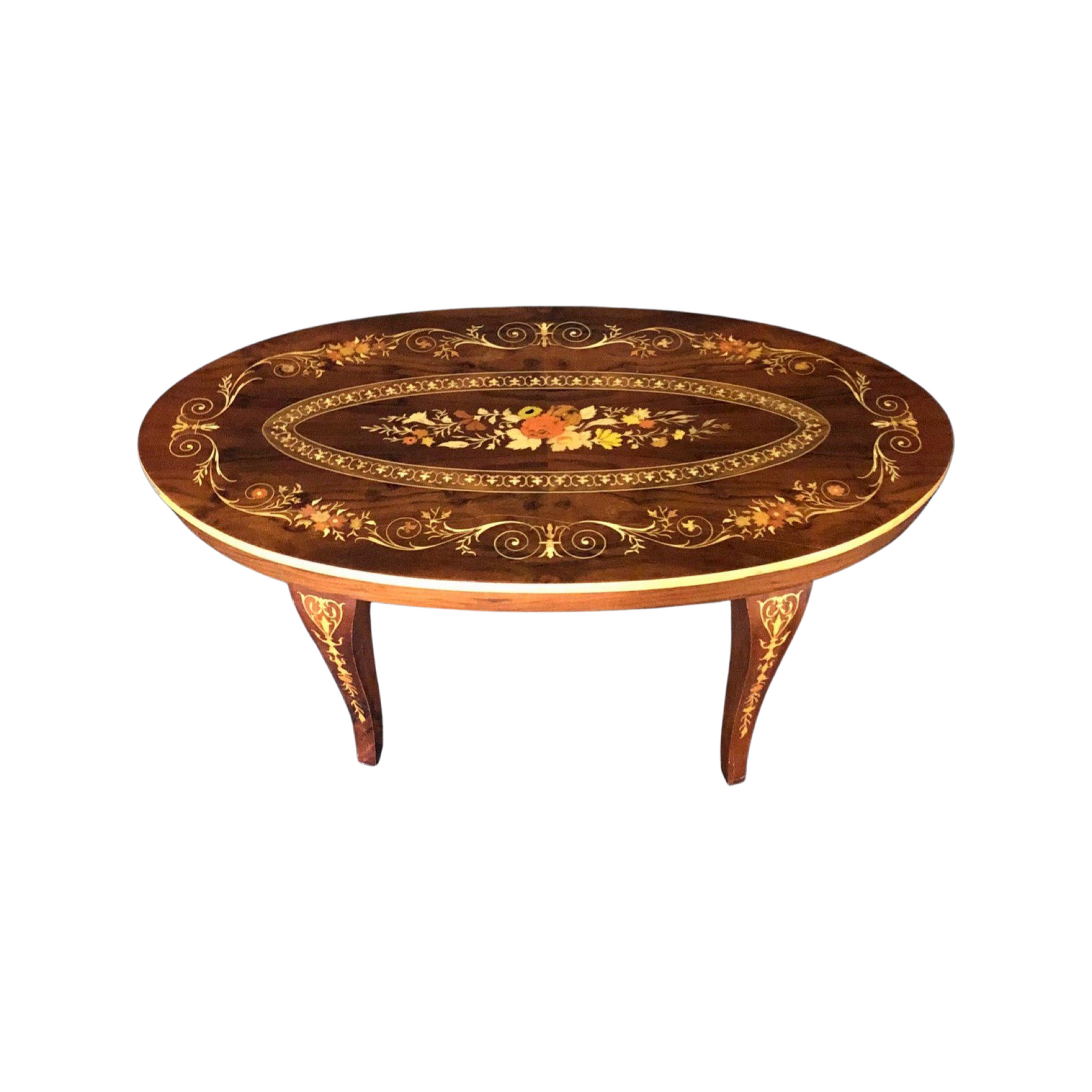 Immaculate Italian Inlaid Coffee Table — The Art of Antiquing