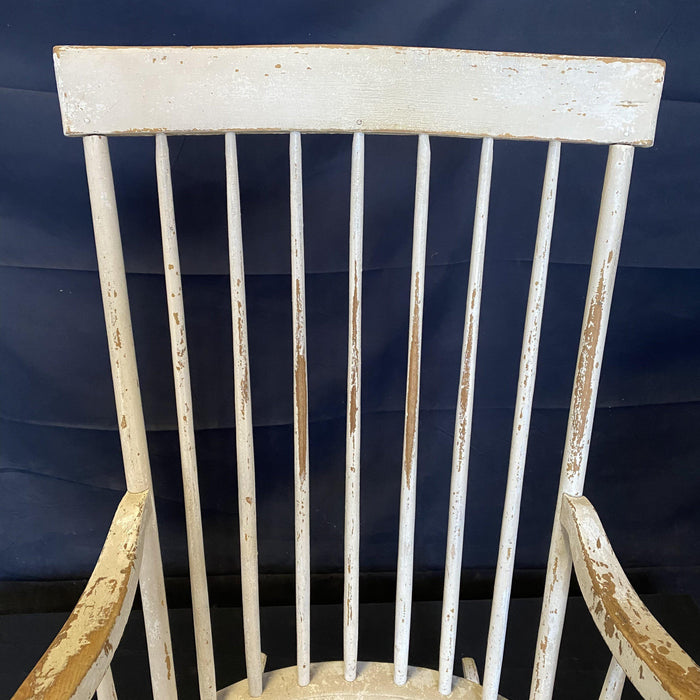 Classic Americana White Windsor Rocking Chair from Maine