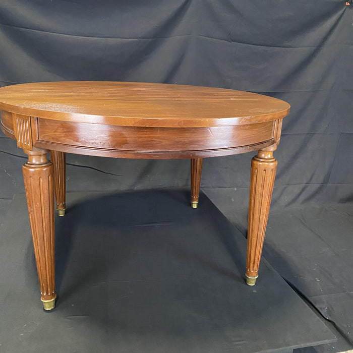 Antique walnut round dining or kitchen table 