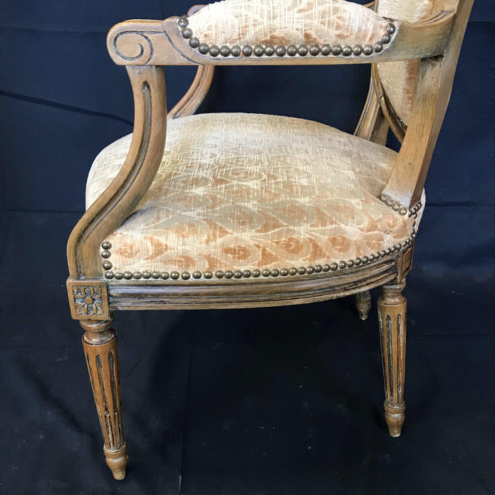 Pair of Walnut Louis XVI Armchairs or Fauteuils