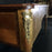 French Leather Top Writing Desk - Brass Detail View - For Sale