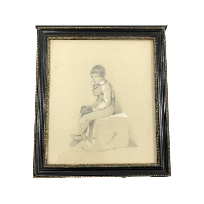 British Early Drawing of a Young Boy