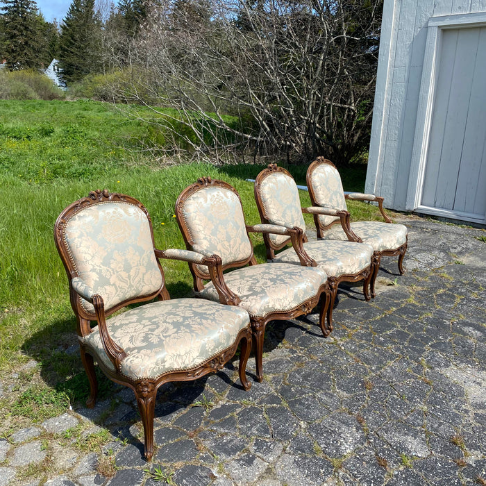 Set of Four French 19th Century Louis XV Style Carved Walnut