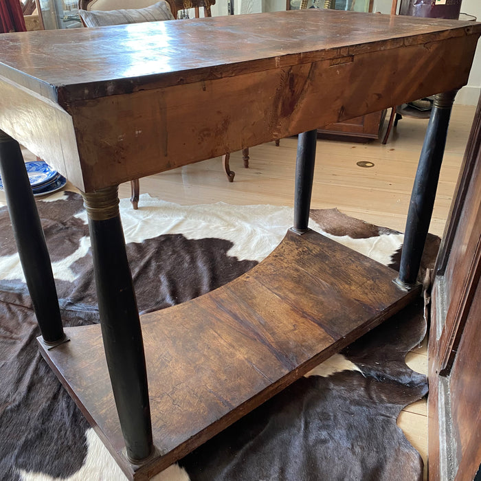 Antique French Console Table or Entryway Table - Back of Table View - For Sale