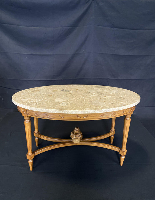 Antique French Walnut Louis XVI Oval End Table