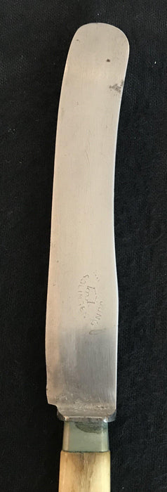 Silver fork and knife set with bone handle 