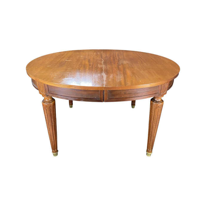 Antique walnut round dining or kitchen table 