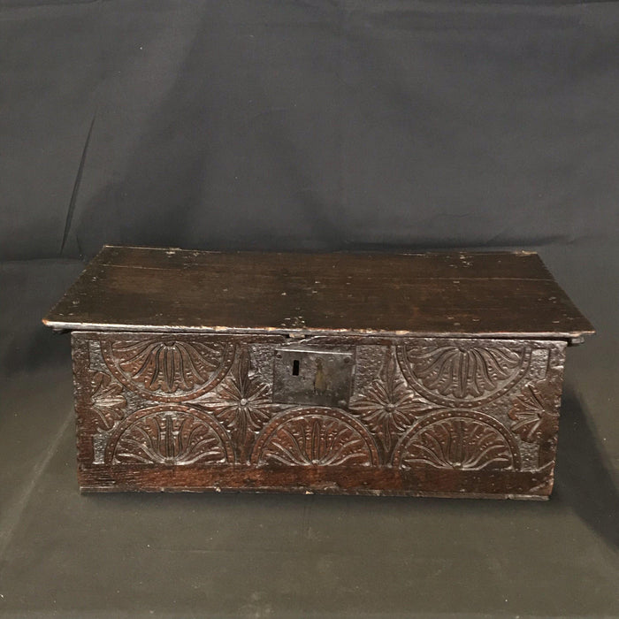 Antique wooden carved bible box