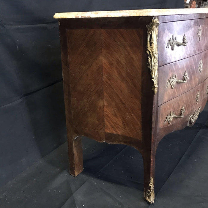 French Marble Top Louis XV Commode - Side View - For Sale