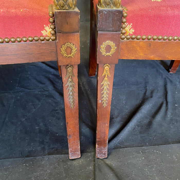 Antique French Chair Set - View of Chair Legs - For Sale