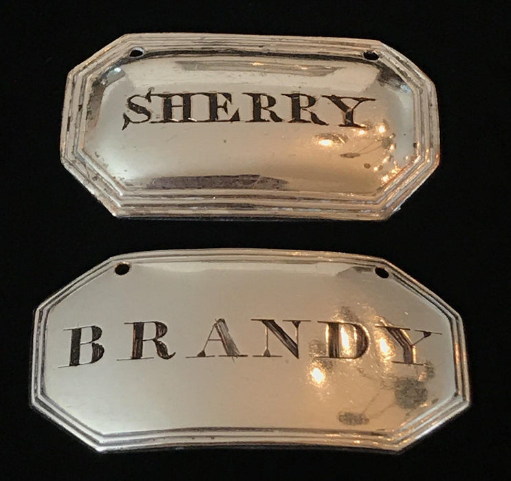 Pair of British Silver c1800 Old Sheffield Labels (2) for sale