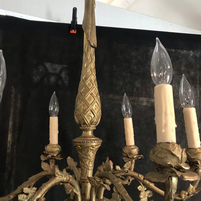 Antique gold electric chandelier 