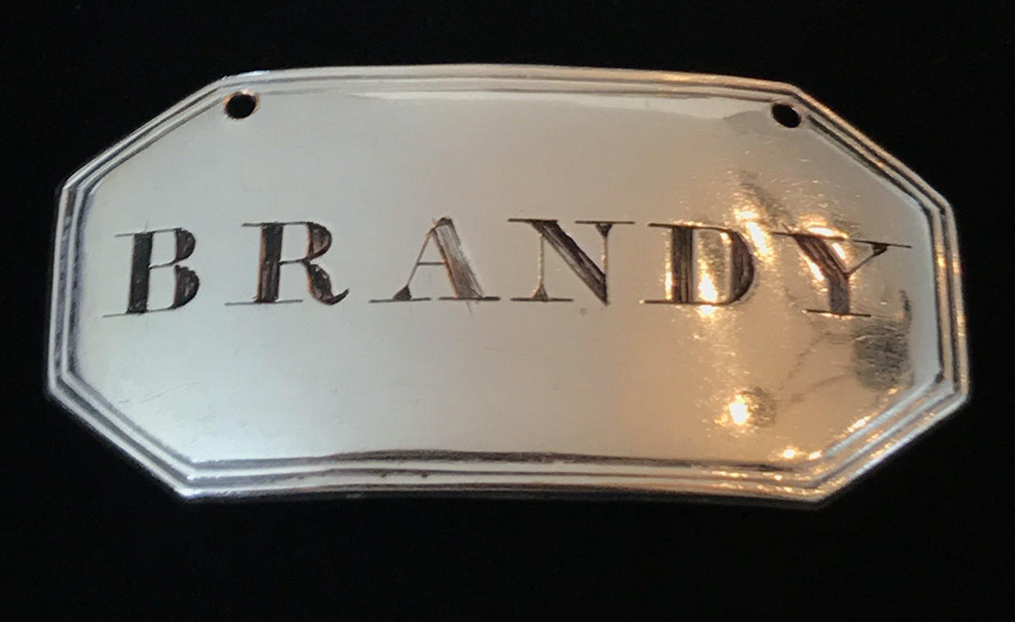 Brandy label for sale silver