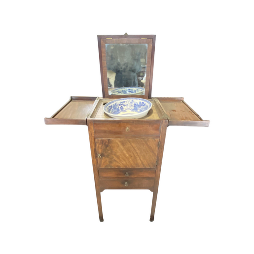 Antique Georgian Walnut Washstand - Front View - For Sale