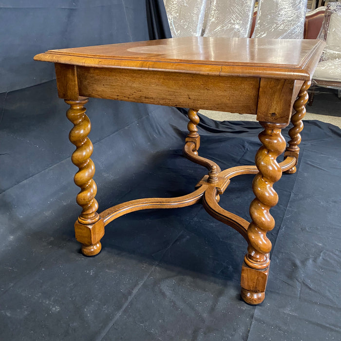 Stunning 18th Century Walnut French Barley Twist Center, Accent, or Dining Table or Desk