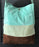 Vintage turquoise and brown shoulder bag